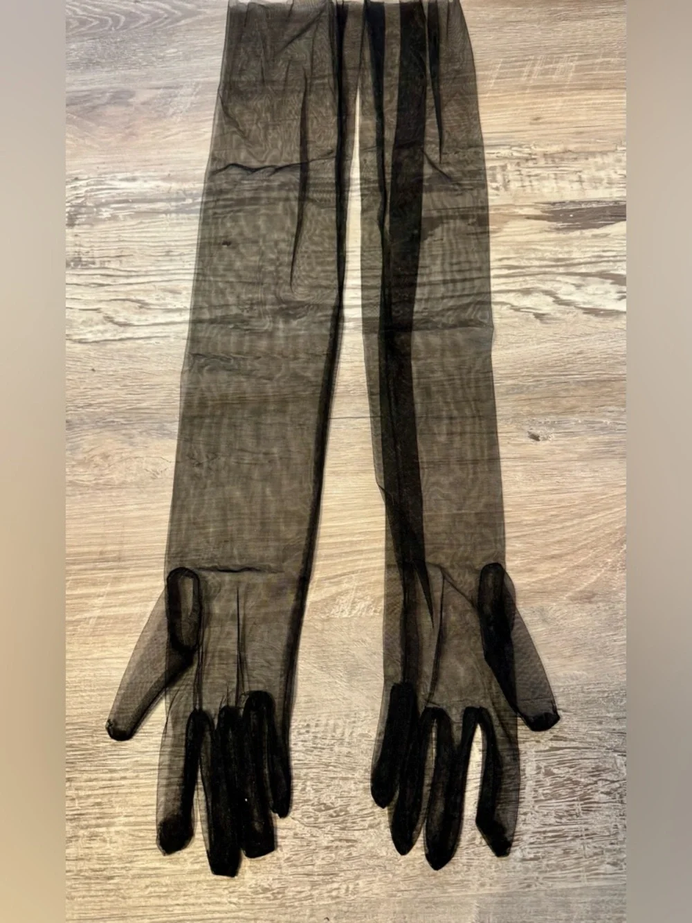 Katutude Black Evening Gloves: Above-the-Elbow Tulle Length. These fashionable
